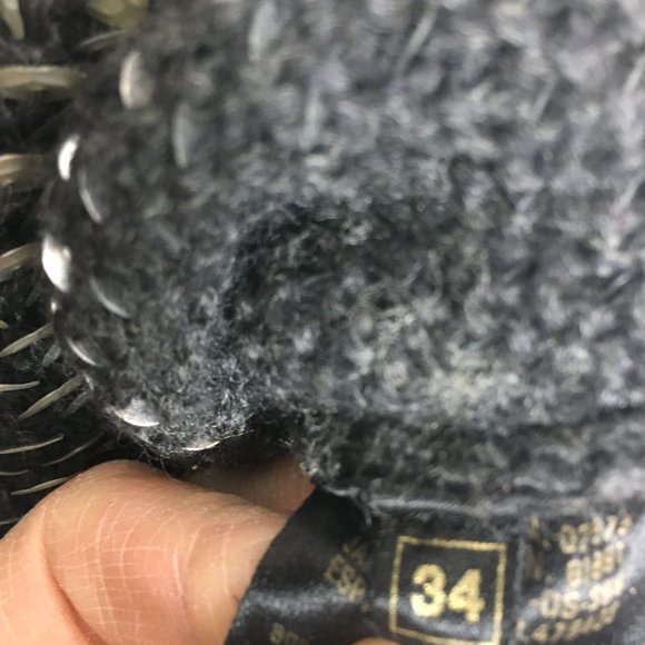 Mermaid Vintage Escada 34 S Sequin Fish Scale Shiny Sweater Wool Cashmere Top - Picture 6 of 7